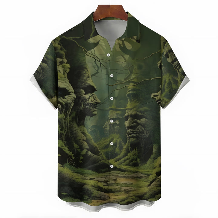 Men's Horror Jungle Casual Short Sleeve Shirt 2403000077