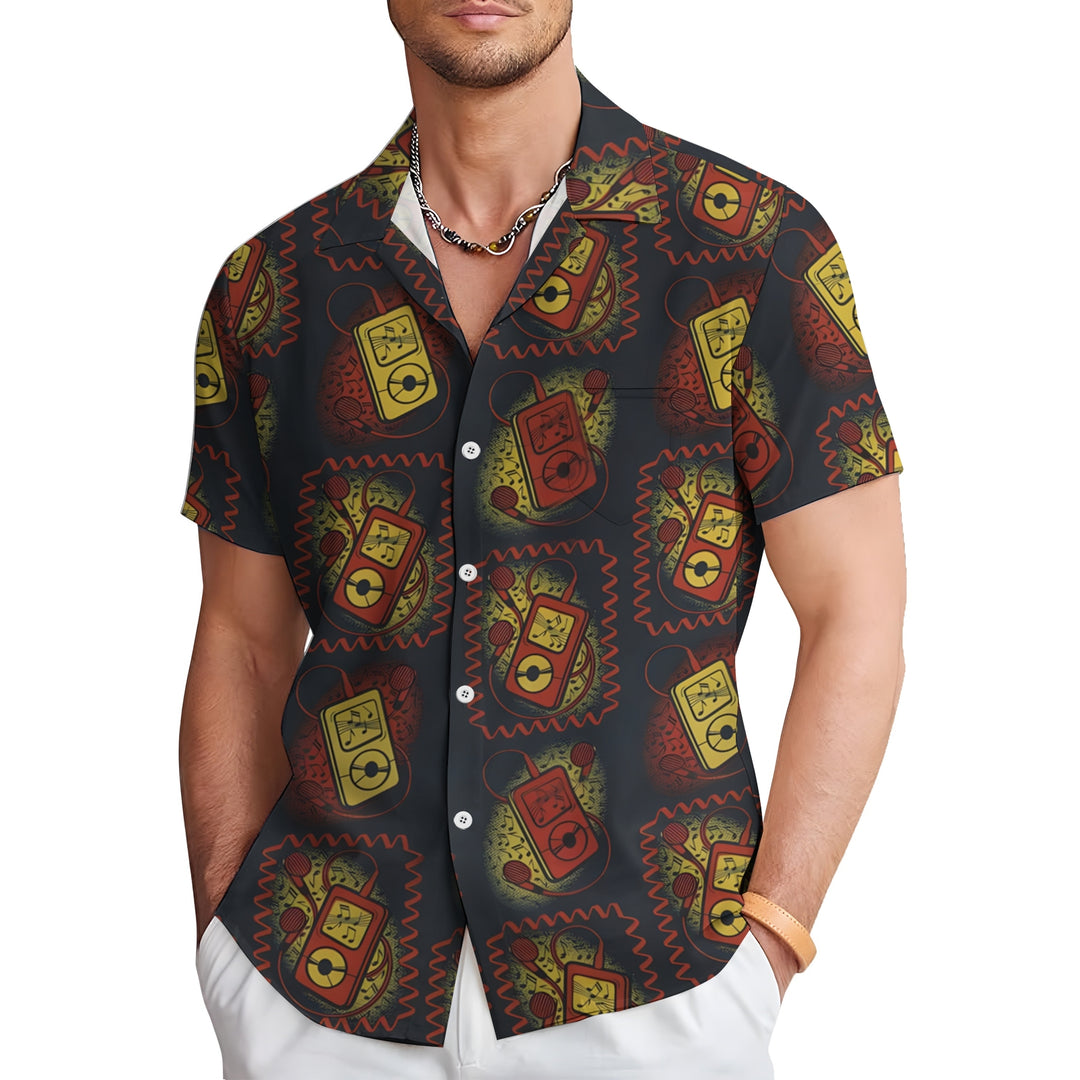 Men's Music MP3 Casual Short Sleeve Shirt 2403000399