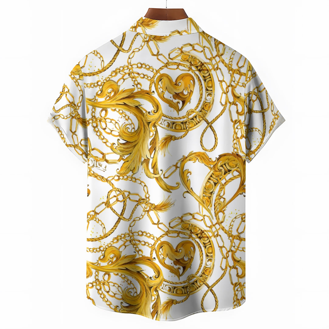 Baroque Art Style Casual Short Sleeve Shirt 2403000258