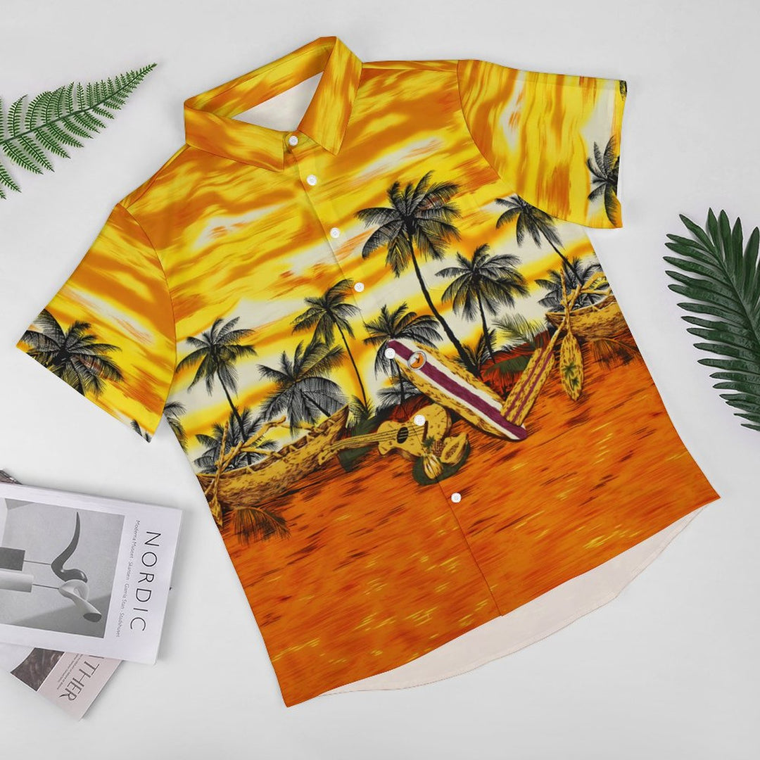 Men's Hawaiian Beach Vacation Casual Short Sleeve Shirt 2401000238
