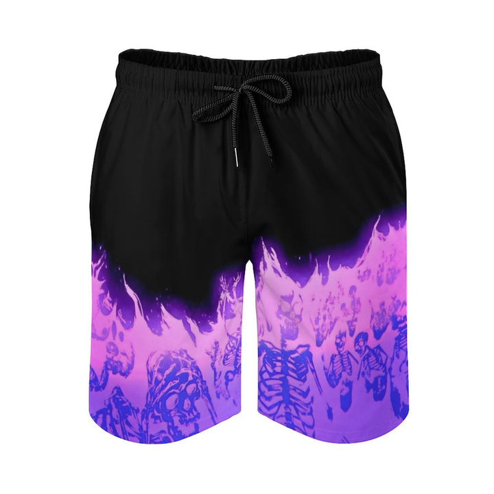 Men's Sports Skull Flame Horror Beach Shorts 2402000208