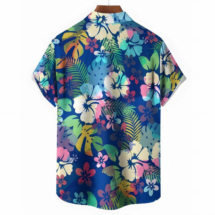 Men's Hawaiian Flower Pattern Casual Short Sleeve Shirt 2401000370