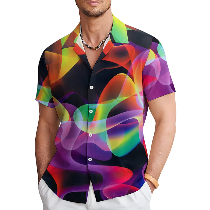 Men's Symphony Art Casual Short Sleeve Shirt 2403000401