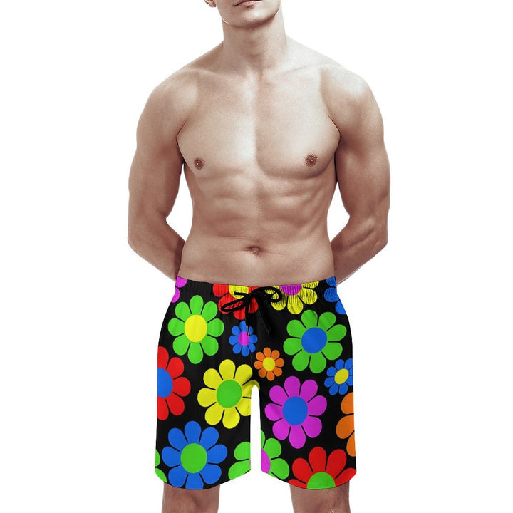 Men's Sports Colorful Flowers Beach Shorts 2312000416