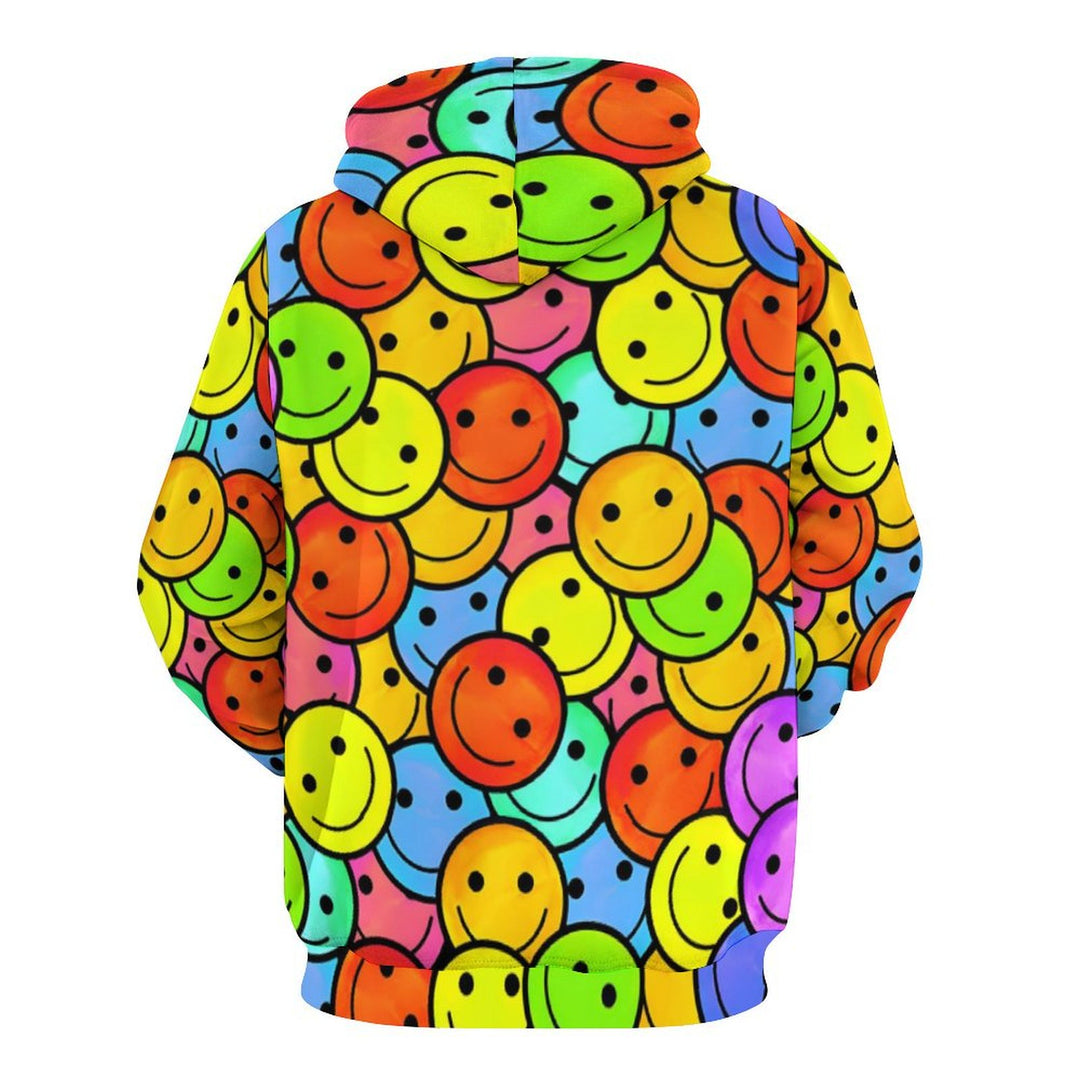 Unisex Hooded Cartoon Smile Print Sweatshirt 2402000180