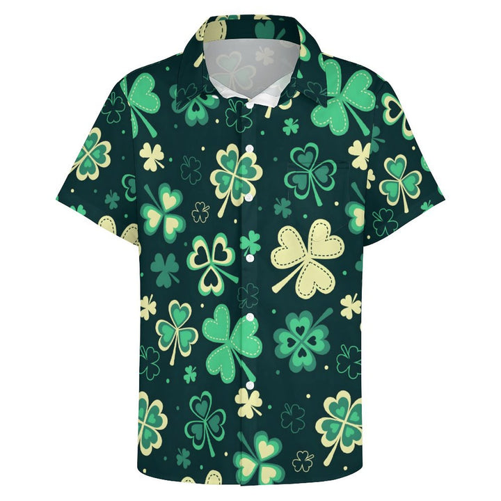 Men's St. Patrick'S Day Shamrock Casual Short Sleeve Shirt 2402000118