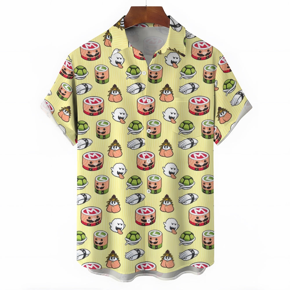 Digital Game Printing Men's Casual Short Sleeve Shirt 2403000225