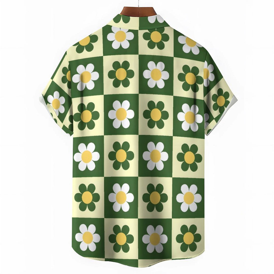 Men's Hawaiian Flowers Casual Short Sleeve Shirt 2401000359