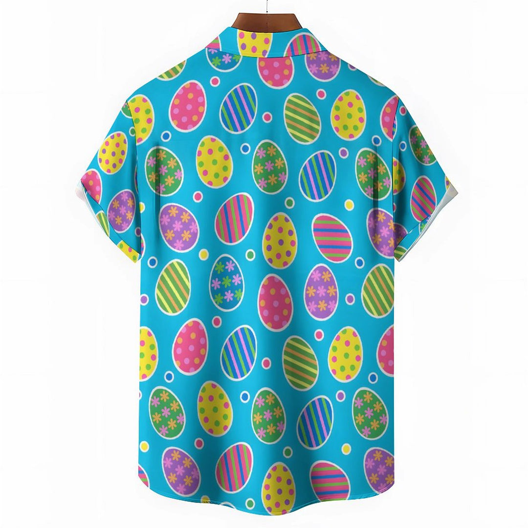 Men's Easter Egg Casual Short Sleeve Shirt 2401000113