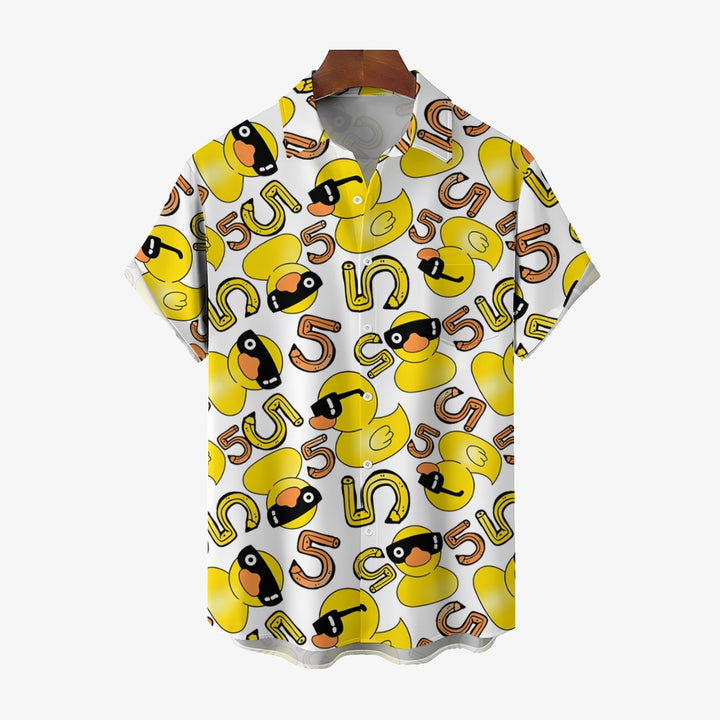 Sunglasses Little Yellow Duck Casual Short Sleeve Shirt 2403000376