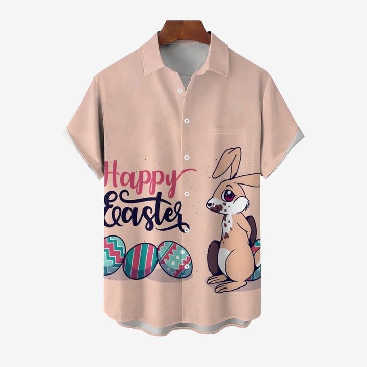 Men's Easter Bunny Casual Short Sleeve Shirt 2401000235