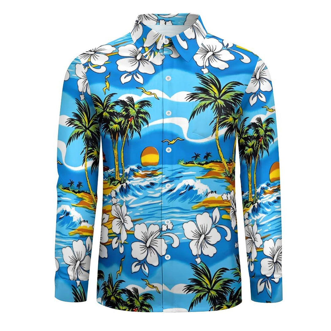 Men's Casual Hawaii Printed Long Sleeve Shirt 2311000706