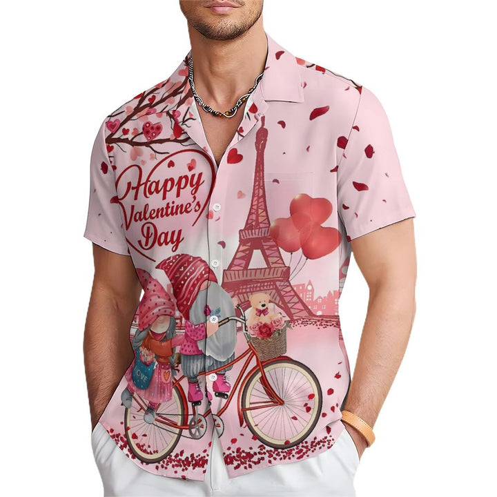 Men's Valentine's Day Casual Short Sleeve Shirt 2312000057