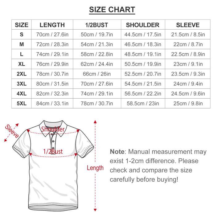 Men's Button-Down Short Sleeve Block Art Print Polo Shirt 2312000151