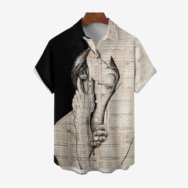 Men's "Kiss" Art Casual Short Sleeve Shirt 2402000027