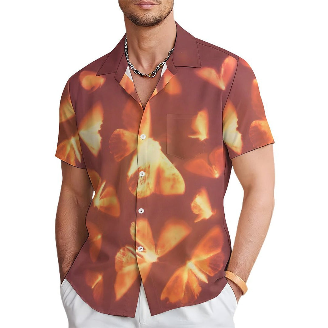 Men's Butterfly Casual Short Sleeve Shirt 2402000326