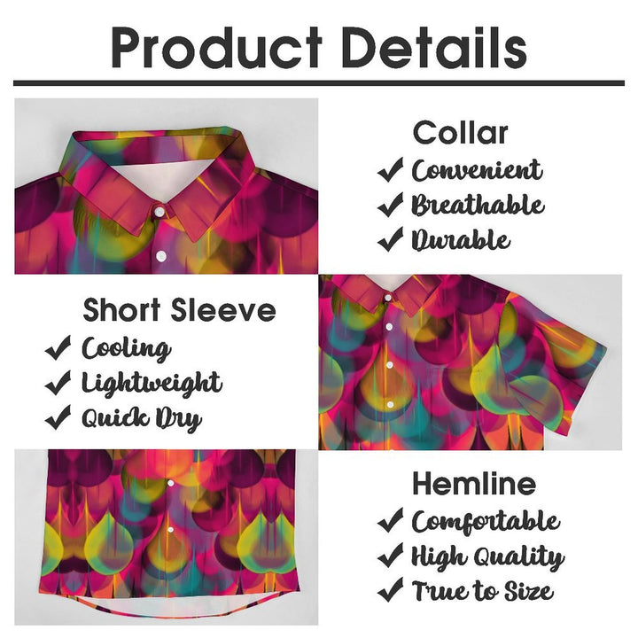 Fuchsia Print Casual Short Sleeve Shirt 2402000141