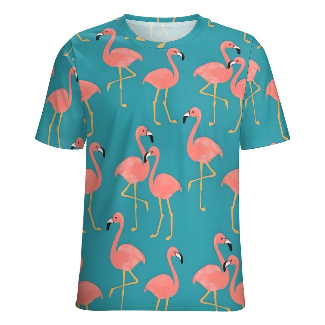 Men's Flamingo Crew Neck Casual T-Shirt 2402000104