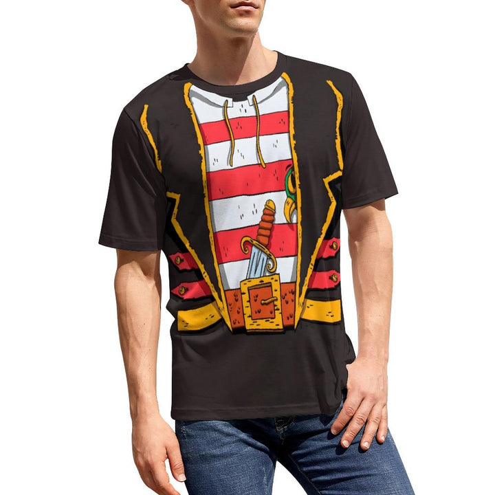 Men's Round Neck Pirate Captain Casual T-Shirt 2312000408