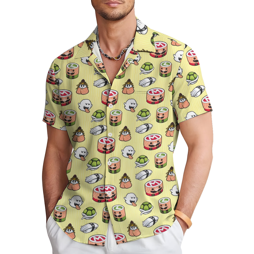 Digital Game Printing Men's Casual Short Sleeve Shirt 2403000225