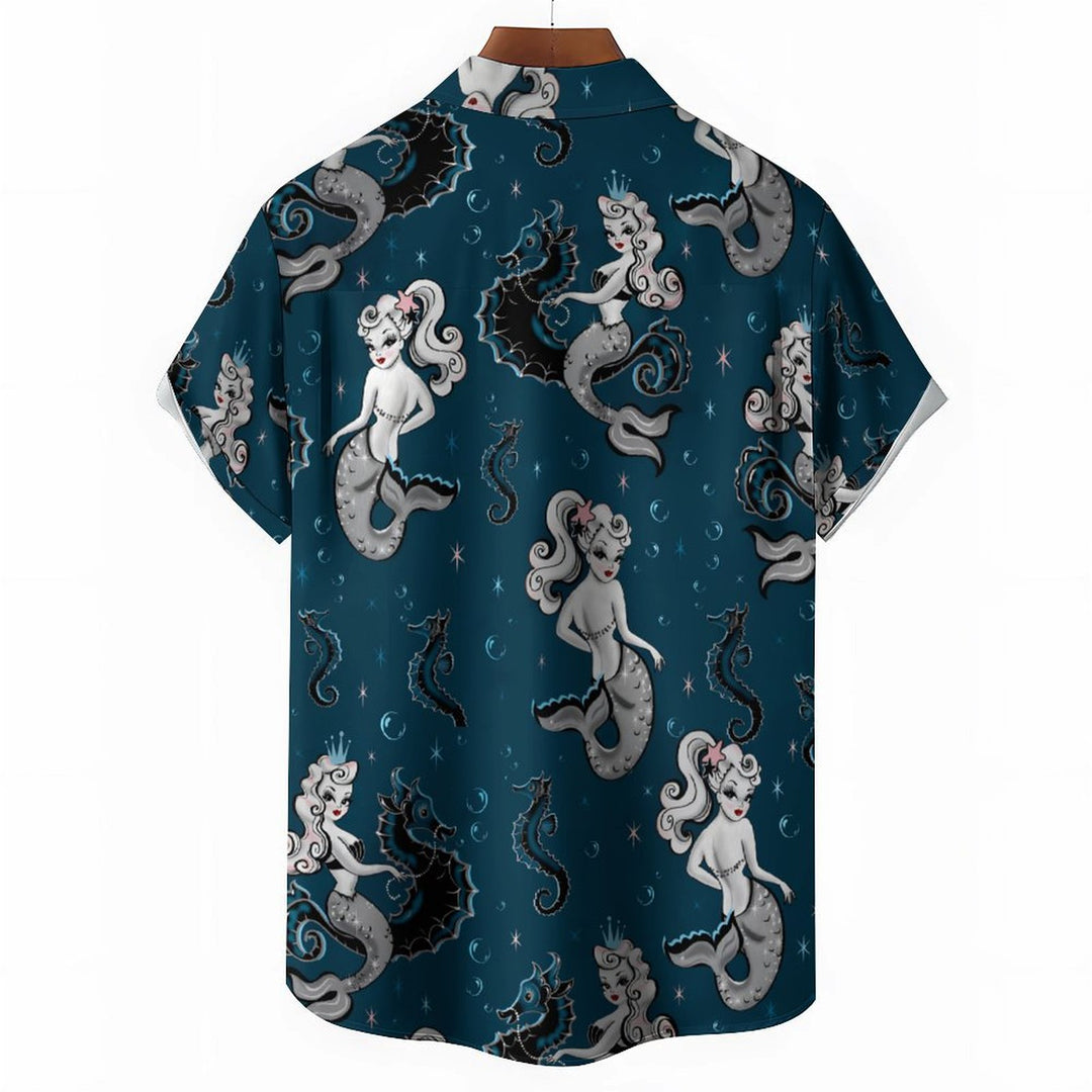Mermaid Casual Short Sleeve Shirt 2402000082