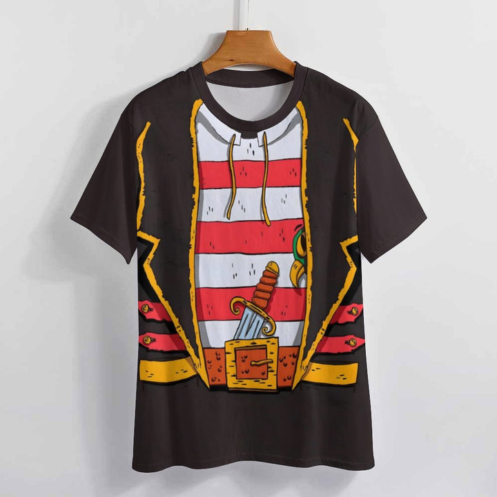 Men's Round Neck Pirate Captain Casual T-Shirt 2312000408