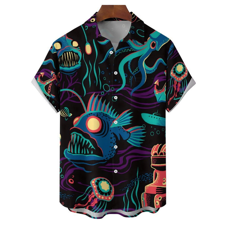 Men's The Underwater World Casual Short Sleeve Shirt 2402000256