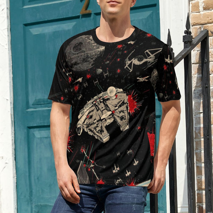 Men's Round Neck Star Casual T-Shirt 2312000388
