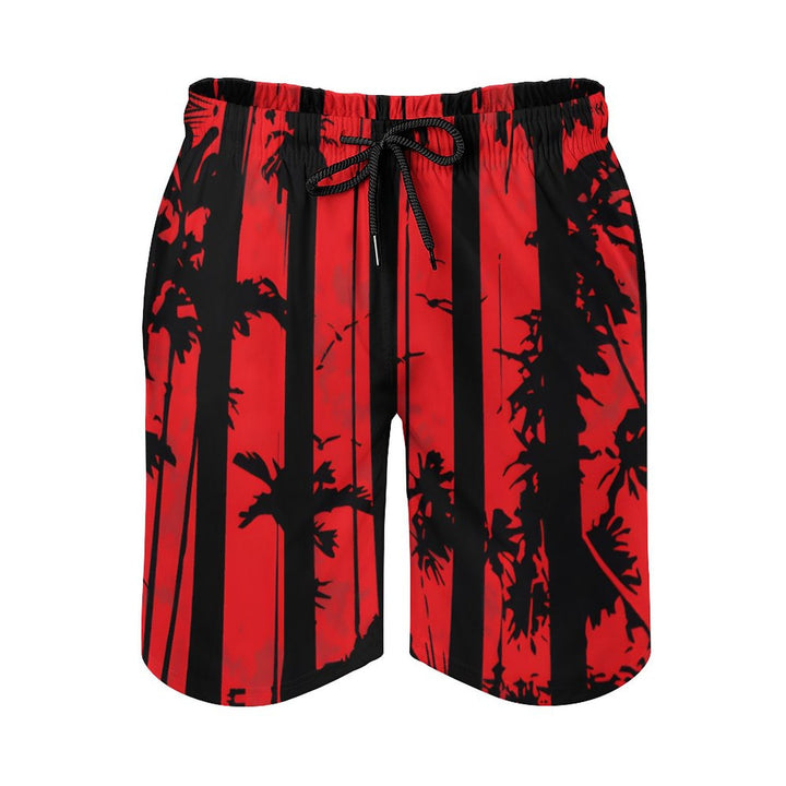 Men's Sports Striped Coconut Palm Beach Shorts 2312000528