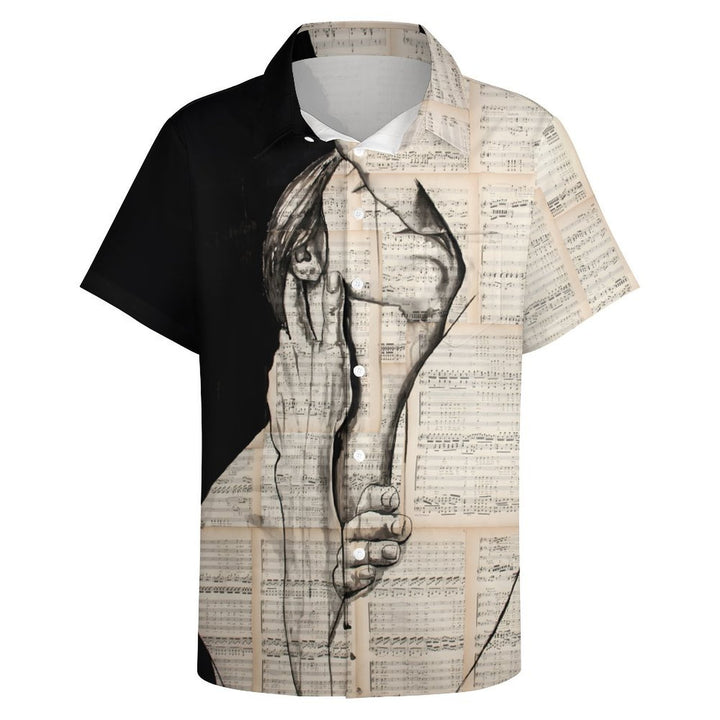 Men's "Kiss" Art Casual Short Sleeve Shirt 2402000027