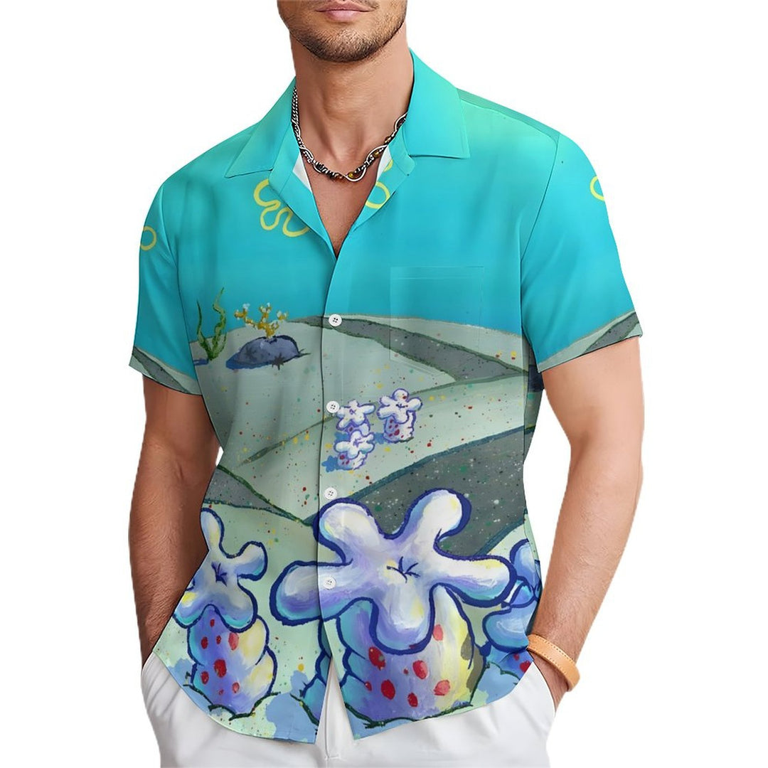 Bikini Bottom Casual Short Sleeve Shirt 2401000355