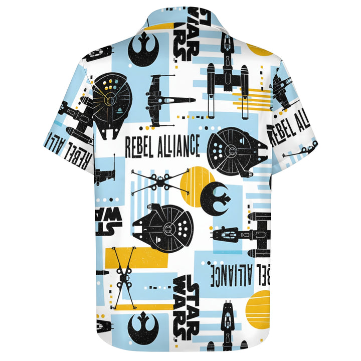 Men's Sci-Fi Cartoon Star Casual Short Sleeve Shirt 2403000120