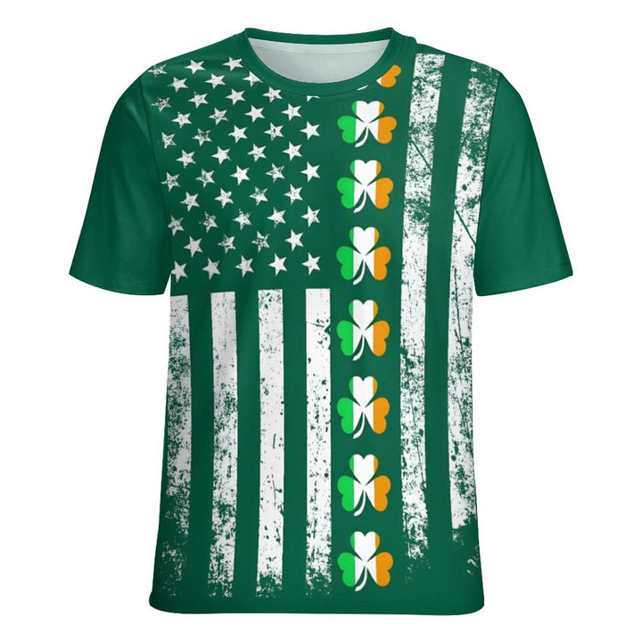 Men's Round Neck St. Patrick’s Day Shamrock Casual T-Shirt 2312000409