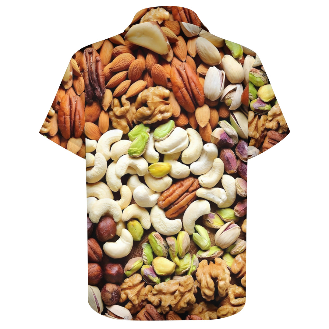 Nut Themed Print Casual Short Sleeve Shirt 2403000218