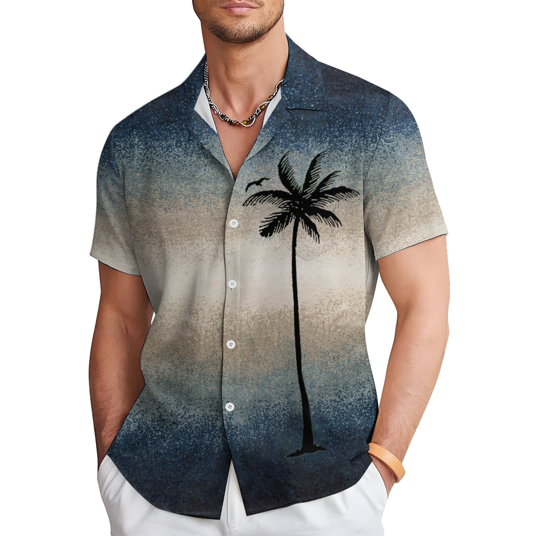 Men's Coconut Palm Casual Short Sleeve Shirt 2403000217