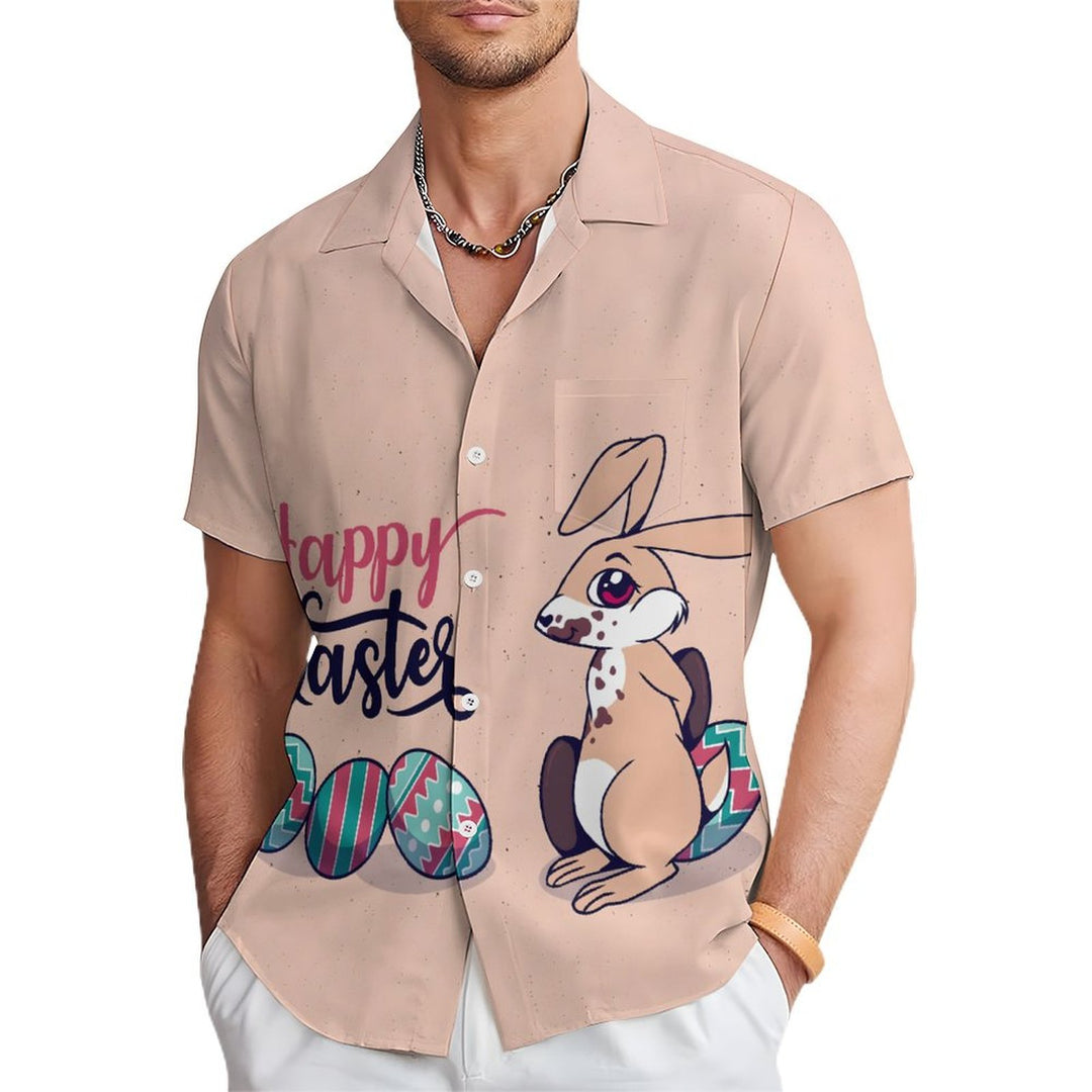 Men's Easter Bunny Casual Short Sleeve Shirt 2401000235