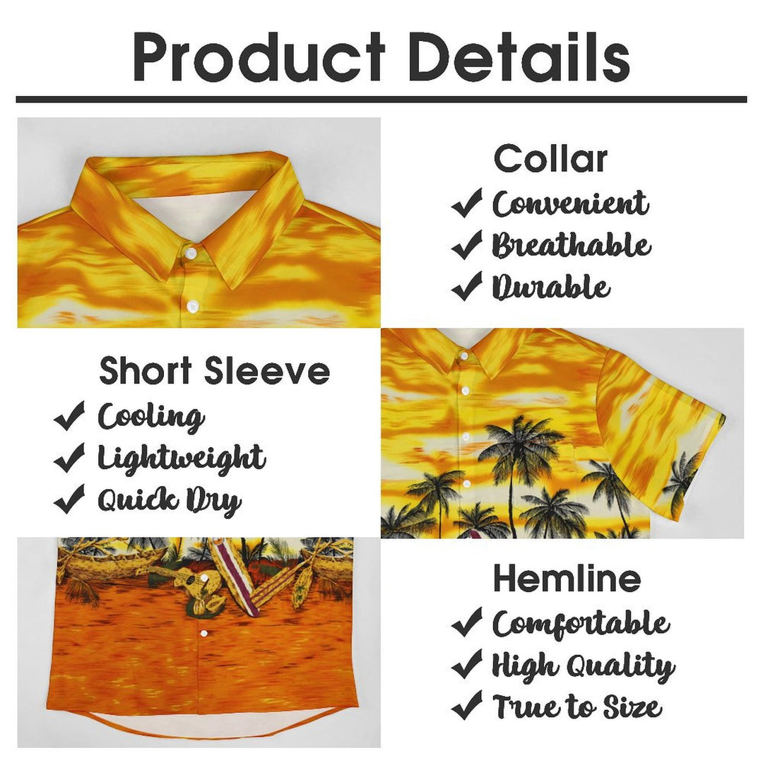 Men's Hawaiian Beach Vacation Casual Short Sleeve Shirt 2401000238