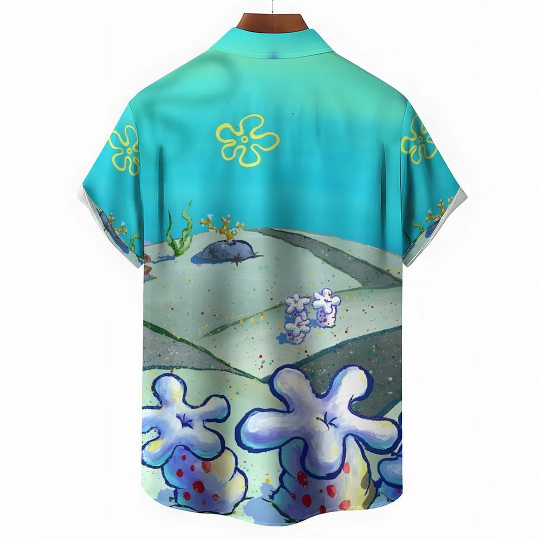 Bikini Bottom Casual Short Sleeve Shirt 2401000355