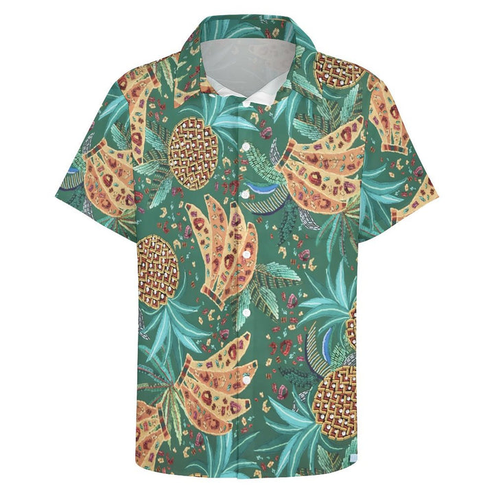 Hawaiian Fruit Art Print Casual Short Sleeve Shirt 2402000280