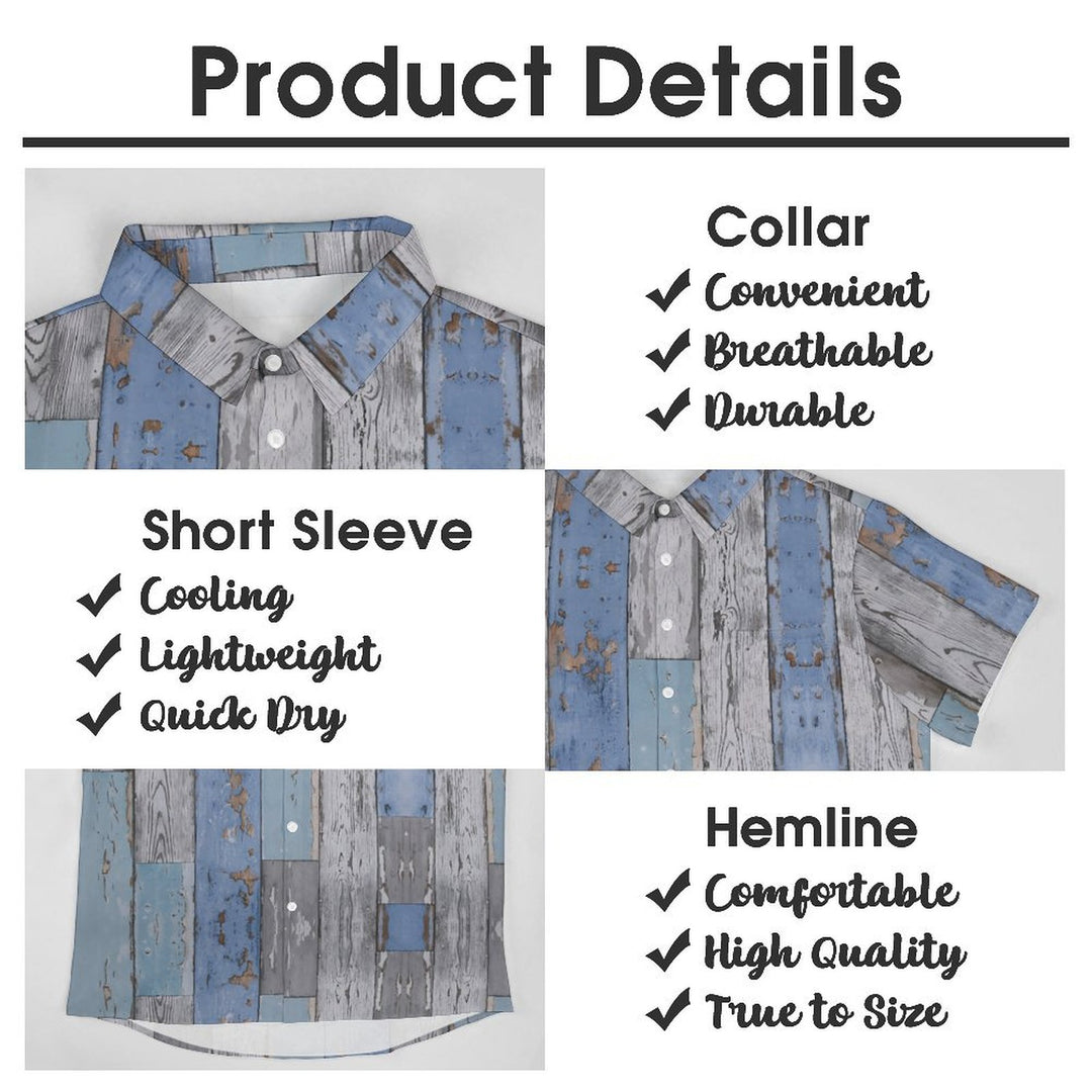 Men's Texture Print Casual Short Sleeve Shirt 2402000230