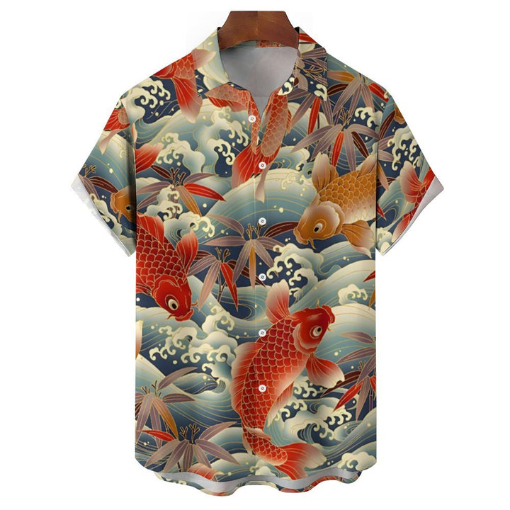 Men's Koi Carp Casual Short Sleeve Shirt 2310000952