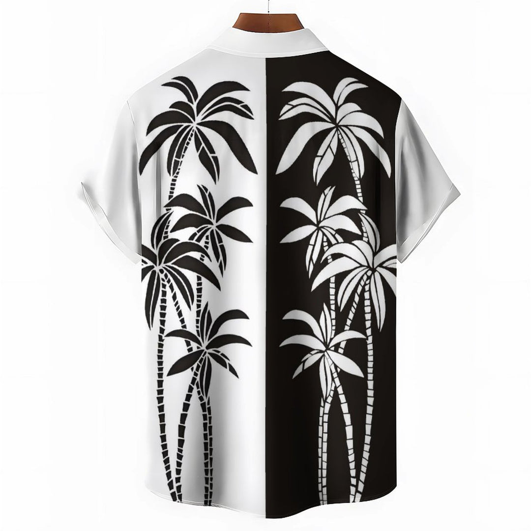 Men's Hawaiian Coconut Palm Casual Short Sleeve Shirt 2401000144