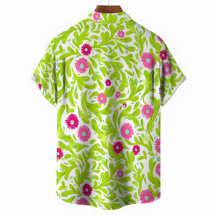 Men's Flower Vine Casual Short Sleeve Shirt 2402000344