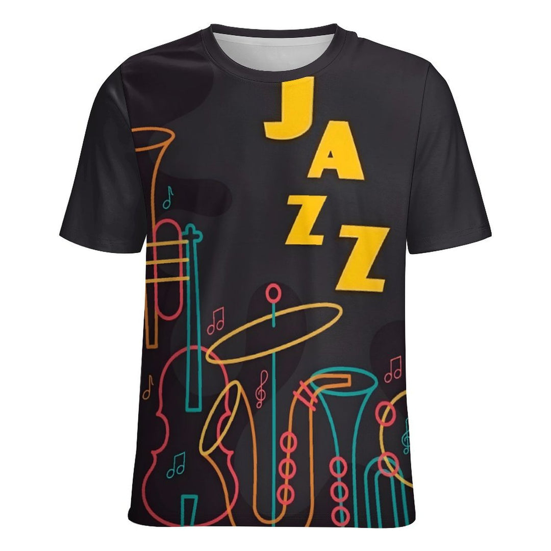 Men's JAZZ Music Round Neck Casual T-Shirt 2401000109