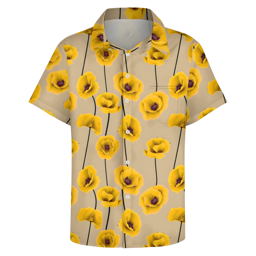 Men's Flowers Casual Short Sleeve Shirt 2403000250