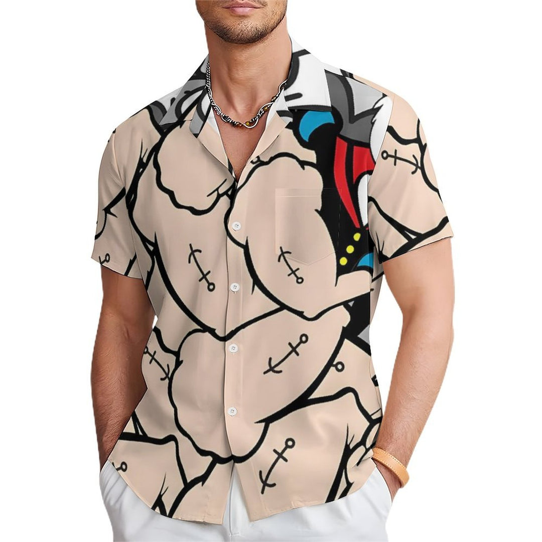 Men's Cartoon Sailor Casual Short Sleeve Shirt 2401000352