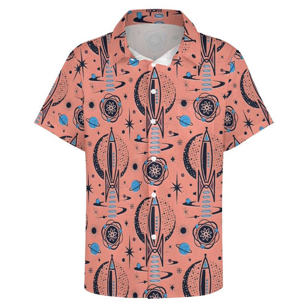 Men's Planet Rocket Casual Short Sleeve Shirt 2402000313