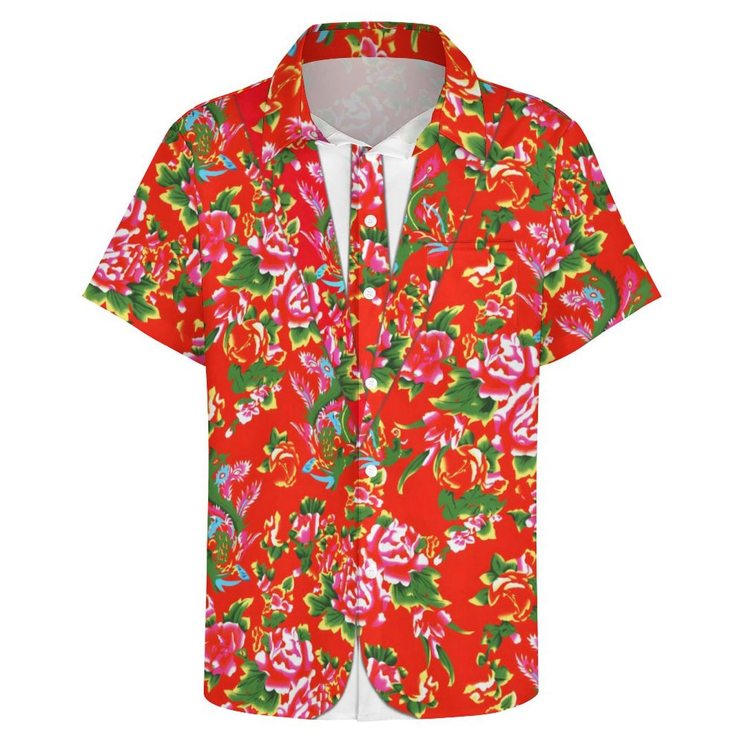 Men's Printed Casual Short Sleeve Shirt 2401000326