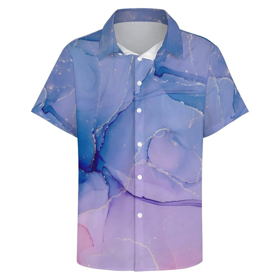 Men's Fluid Art Casual Short Sleeve Shirt 2402000007