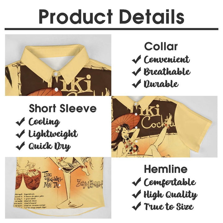 Men's Hawaiian Tiki Art Casual Short Sleeve Shirt 2401000213
